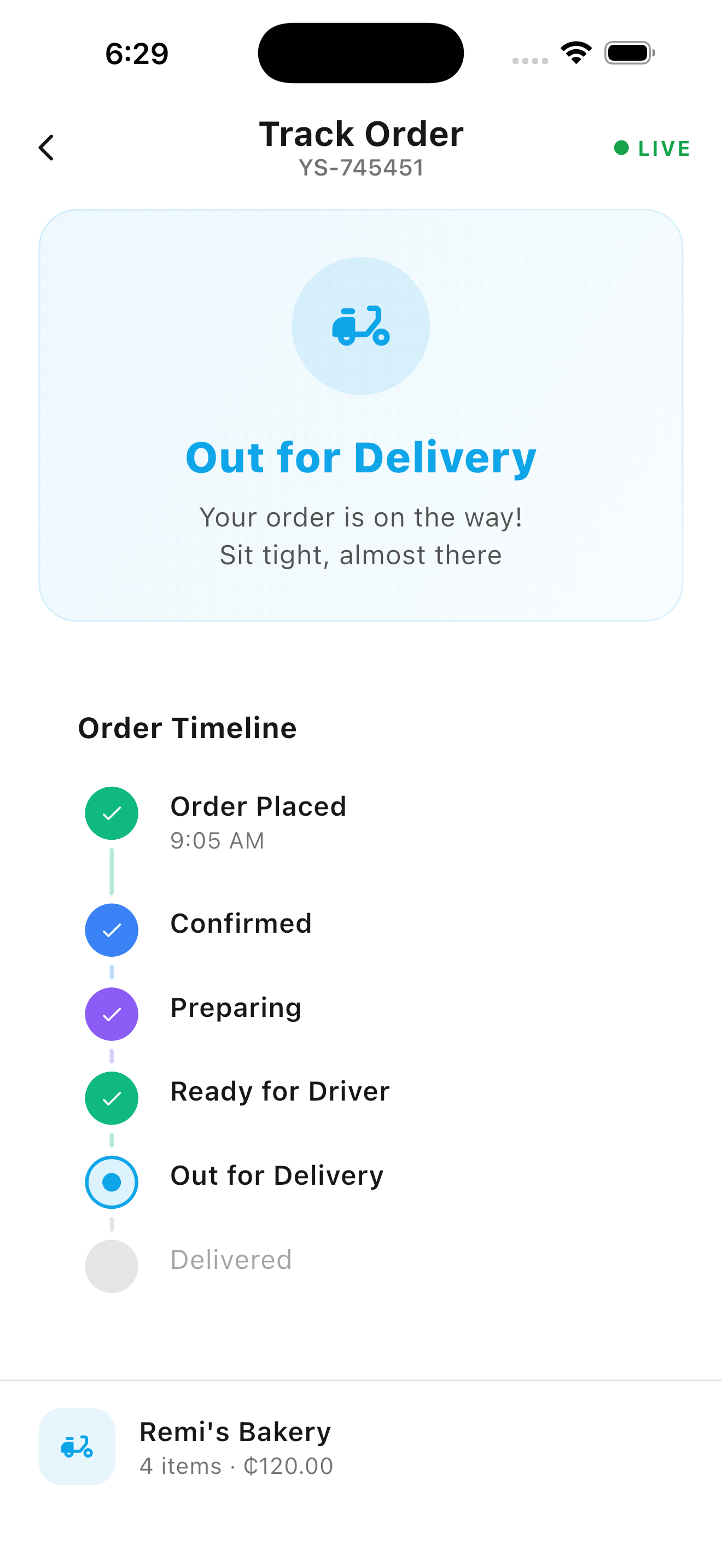 Yemame Serve - Order tracking